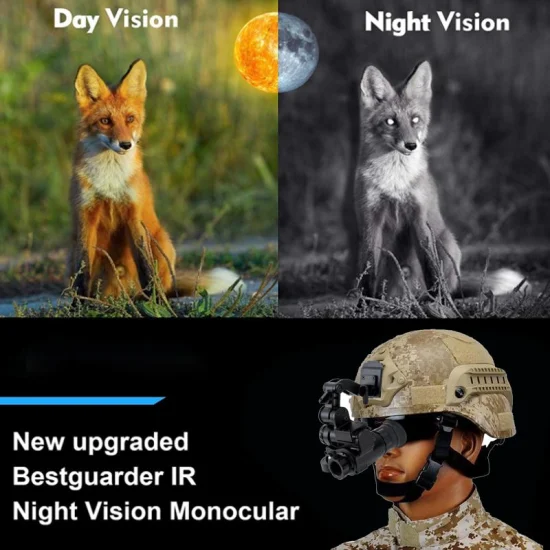 Cannocchiale per fucile ODM montato su casco Gen 3 per visione notturna monoculare per telescopi da caccia